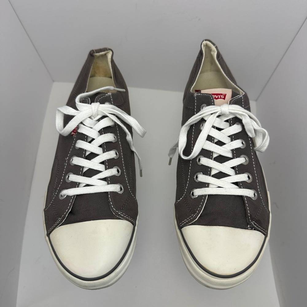 Levis Mens 13 Canvas Low Top Sneakers Charcoal Grey White 219544L10C
